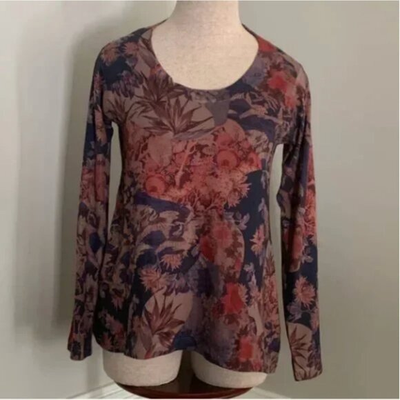 Soft Surroundings Women's Heavenly Soft Millie Crane Floral Print Tunic PXS - Picture 2 of 9